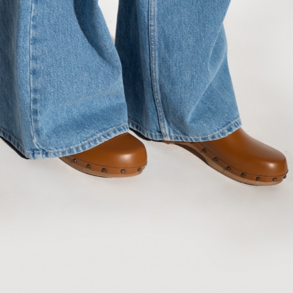 Isabel Marant Thalie Buckle Leather Brown clogs size 10 - Picture 2 of 14